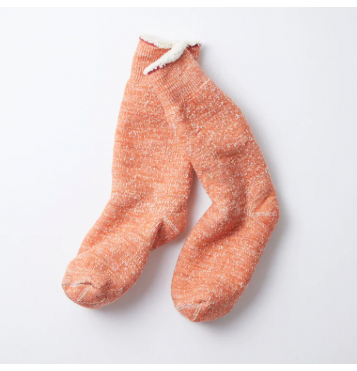 Orange Double Faced Crew Comfy Socks