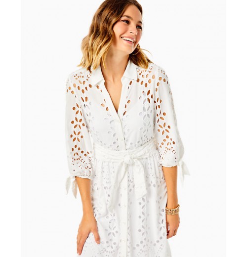 Amrita Eyelet Midi Dress