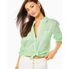 Sea View Linen Button Down Top