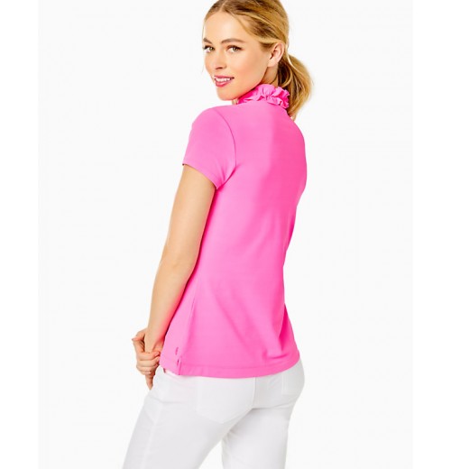 UPF 50+ Luxletic Frida Ruffle Polo Top